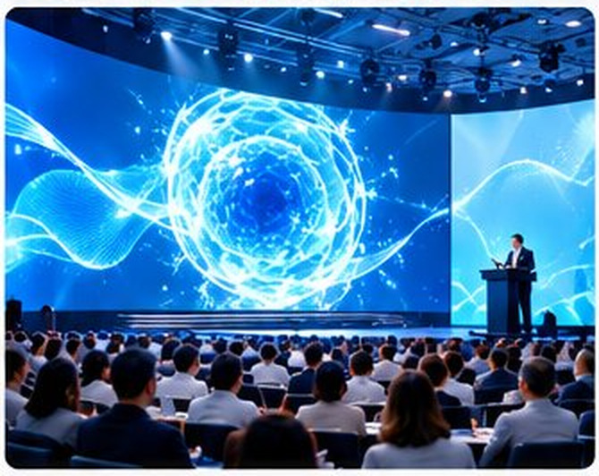 A speaker on stage at the 3rd Cell International Conference