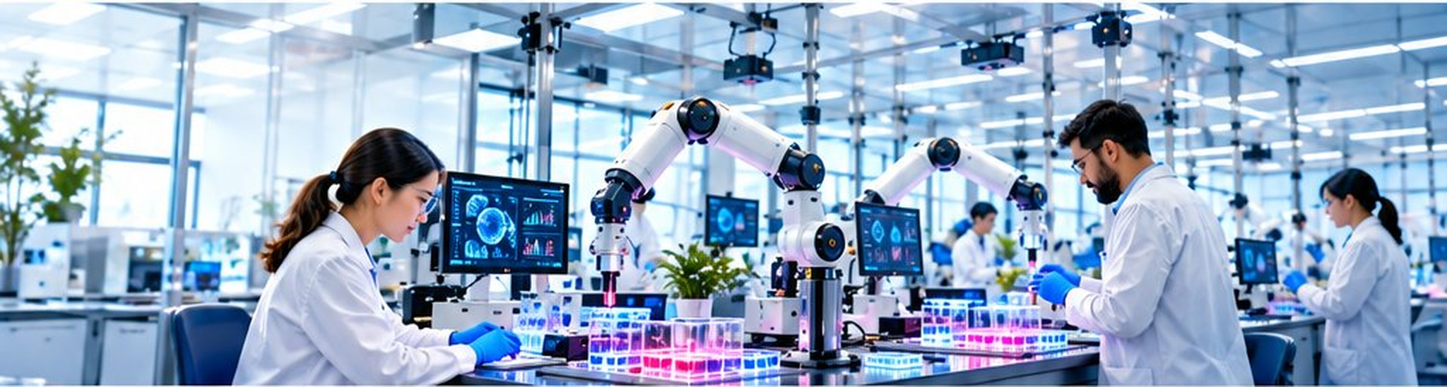 Multi-robot collaborative cell manufacturing laboratory